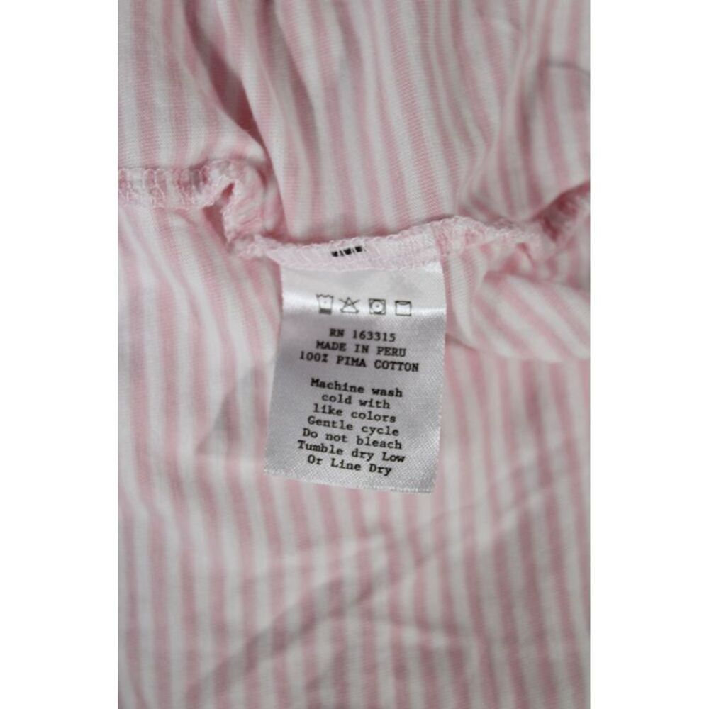Renwick Womens Pink Striped Collared Polo Short Sleeve Pima Cotton Size XL - Picture 4 of 5
